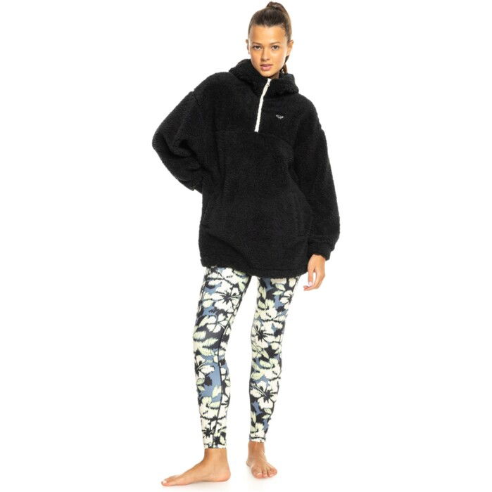 2024 Roxy Frauen Waves Of Warmth Sherpa Hoodie ERJPF03184 - True Black